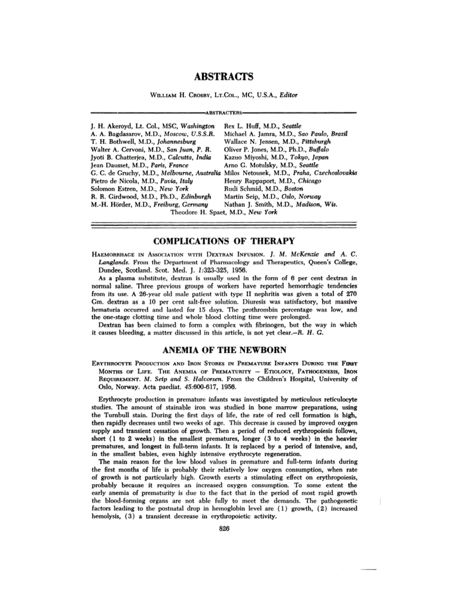 First page of ABSTRACTS
