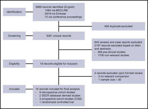 Figure 1. PRISMA article flow diagram. Step-by-step literature search using the Medical Subject Headings and subsequent record identification based on abstract or full-text review.