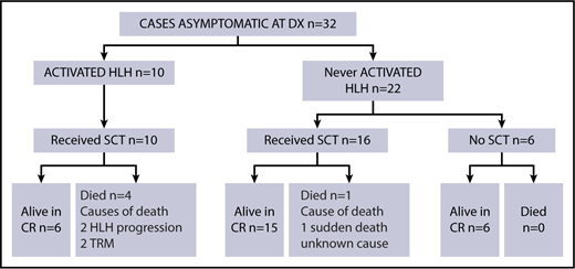 Figure 3. Diagram of treatment and outcome for ACs. DX, diagnosis.