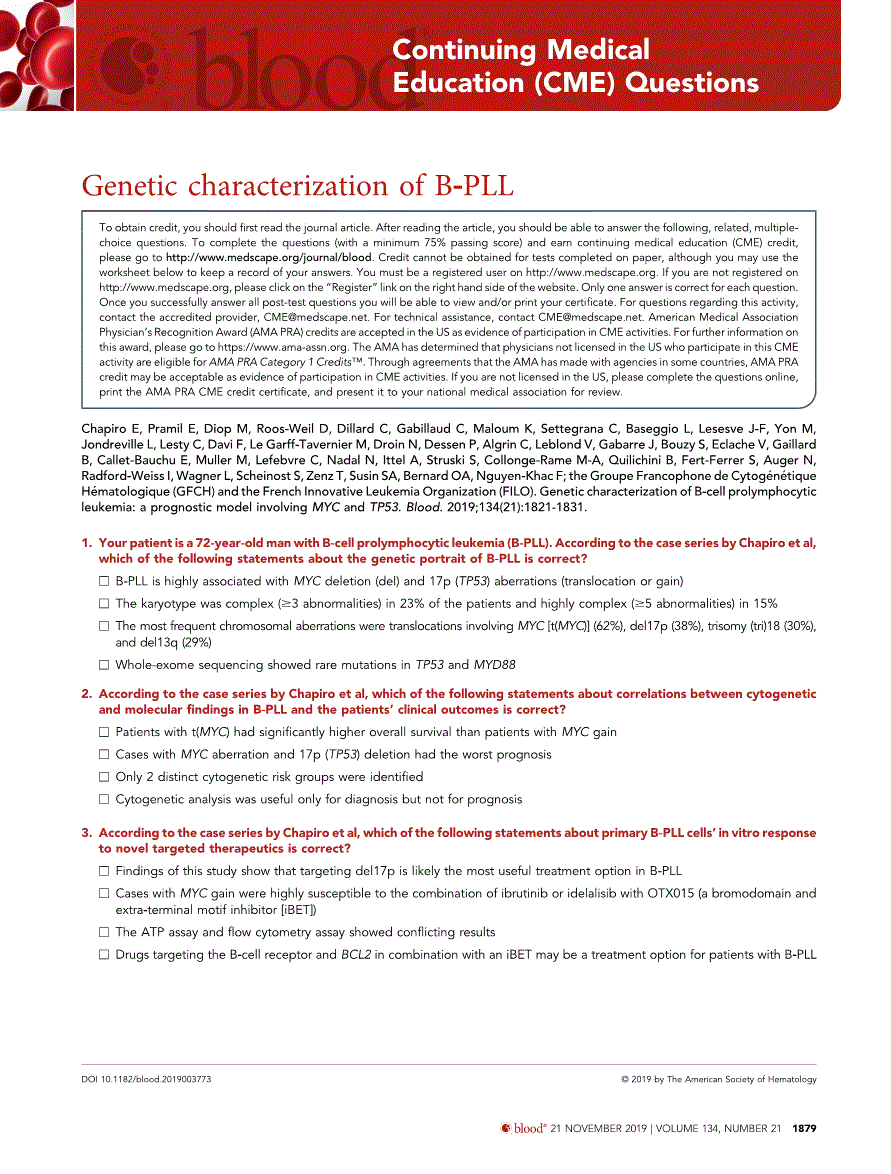First page of Genetic characterization of B‐PLL