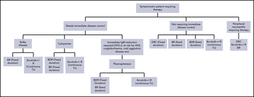 Management of WM: choice of therapy in previously untreated patients.