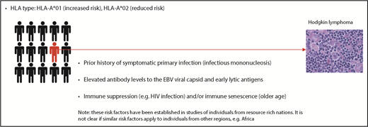 Figure 1. Risk factors associated with the development of EBV+ cHL.