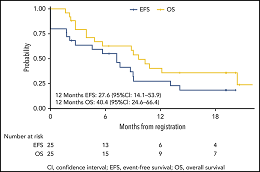 EFS and OS of the whole population.