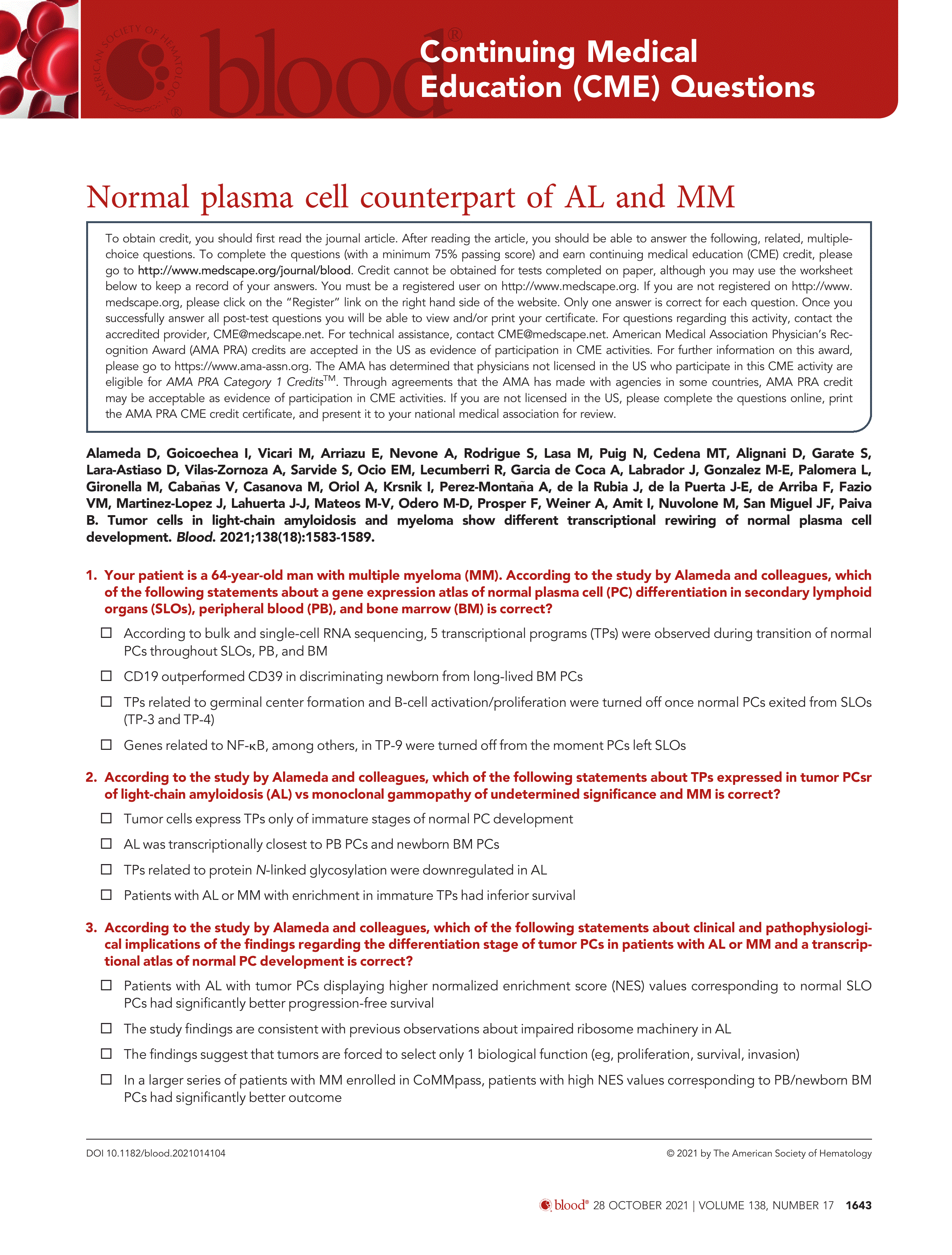 First page of Normal plasma cell counterpart of AL and MM