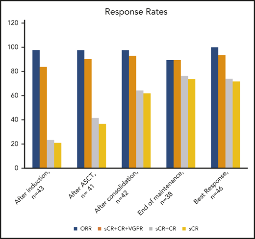 Summary of responses in the evaluable treated population. ORR, overall response rate.