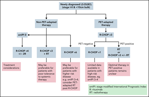 Pragmatic treatment options for LS-DLBCL.