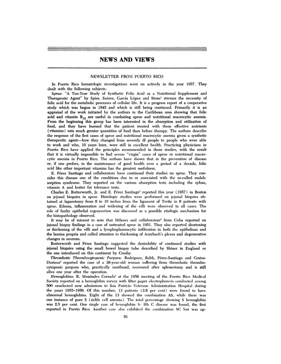 First page of NEWS AND VIEWS