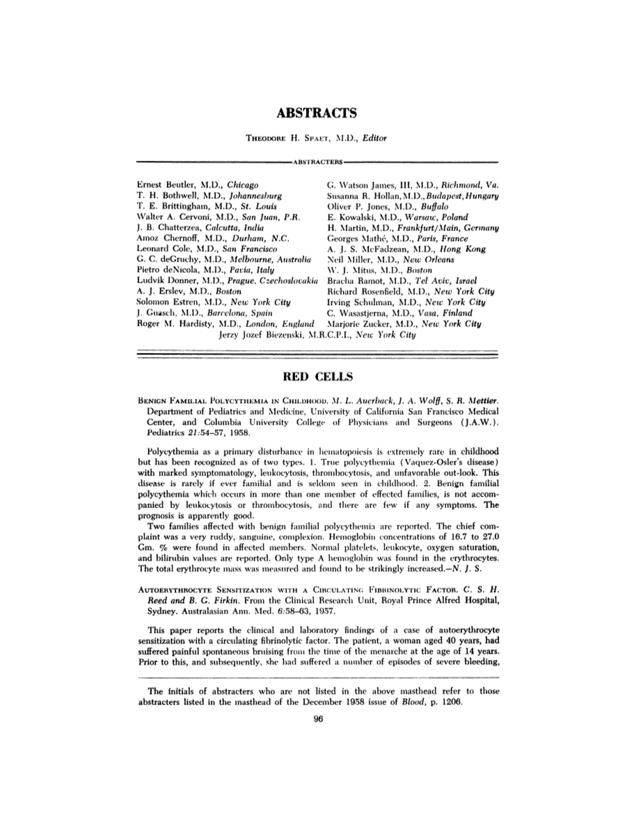First page of ABSTRACTS