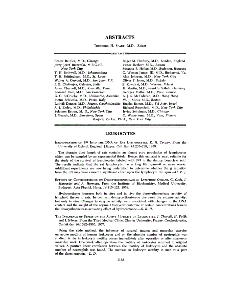 First page of ABSTRACTS