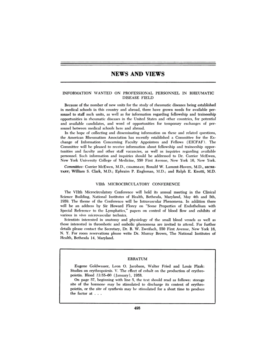 First page of NEWS AND VIEWS