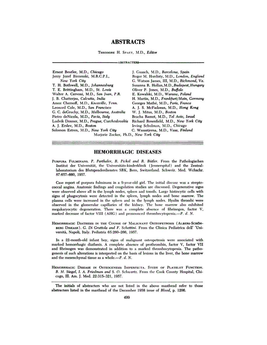 First page of ABSTRACTS
