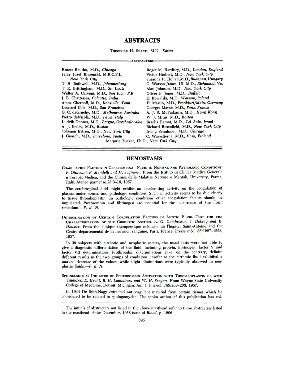 First page of ABSTRACTS