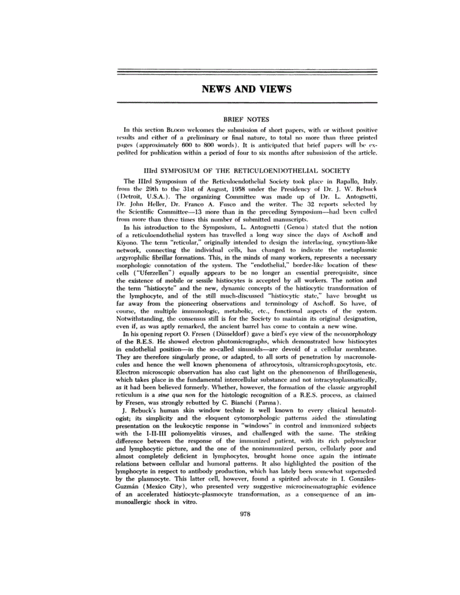 First page of NEWS AND VIEWS