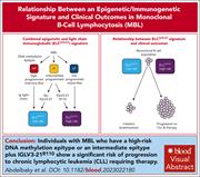 Graphical abstract for: Prediction of outcomes for high-count monoclonal B lymphocytosis using an epigenetic and immunogenetic signature;
