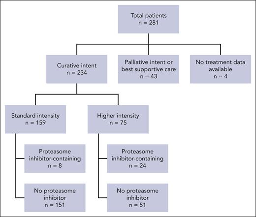 Patient treatment disposition among the entire study cohort.