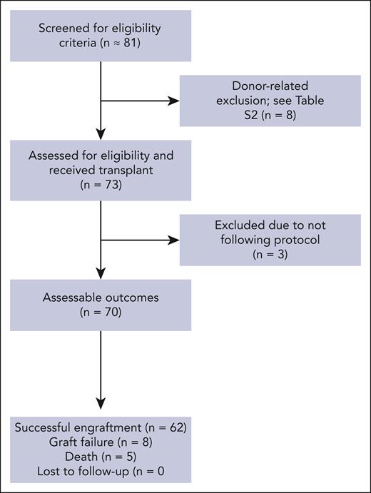 Screening and inclusion for haploidentical BMT with thiotepa and PTCy for SCD.