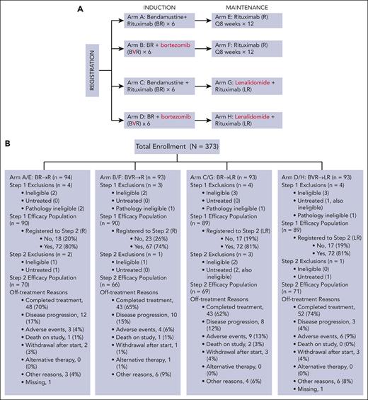 Trial design and patient flow. (A) Schema. (B) CONSORT diagram.