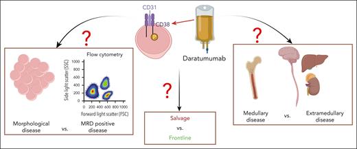 Deciphering the ideal clinical setting for daratumumab use in T-cell ALL/LBL remains to be evaluated. Figure made in Biorender.com.