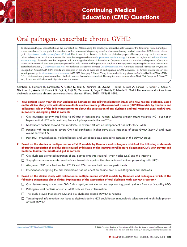 First page of Oral pathogens exacerbate chronic GVHD
