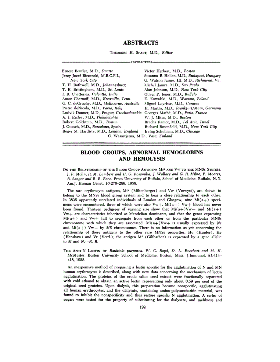 First page of ABSTRACTS