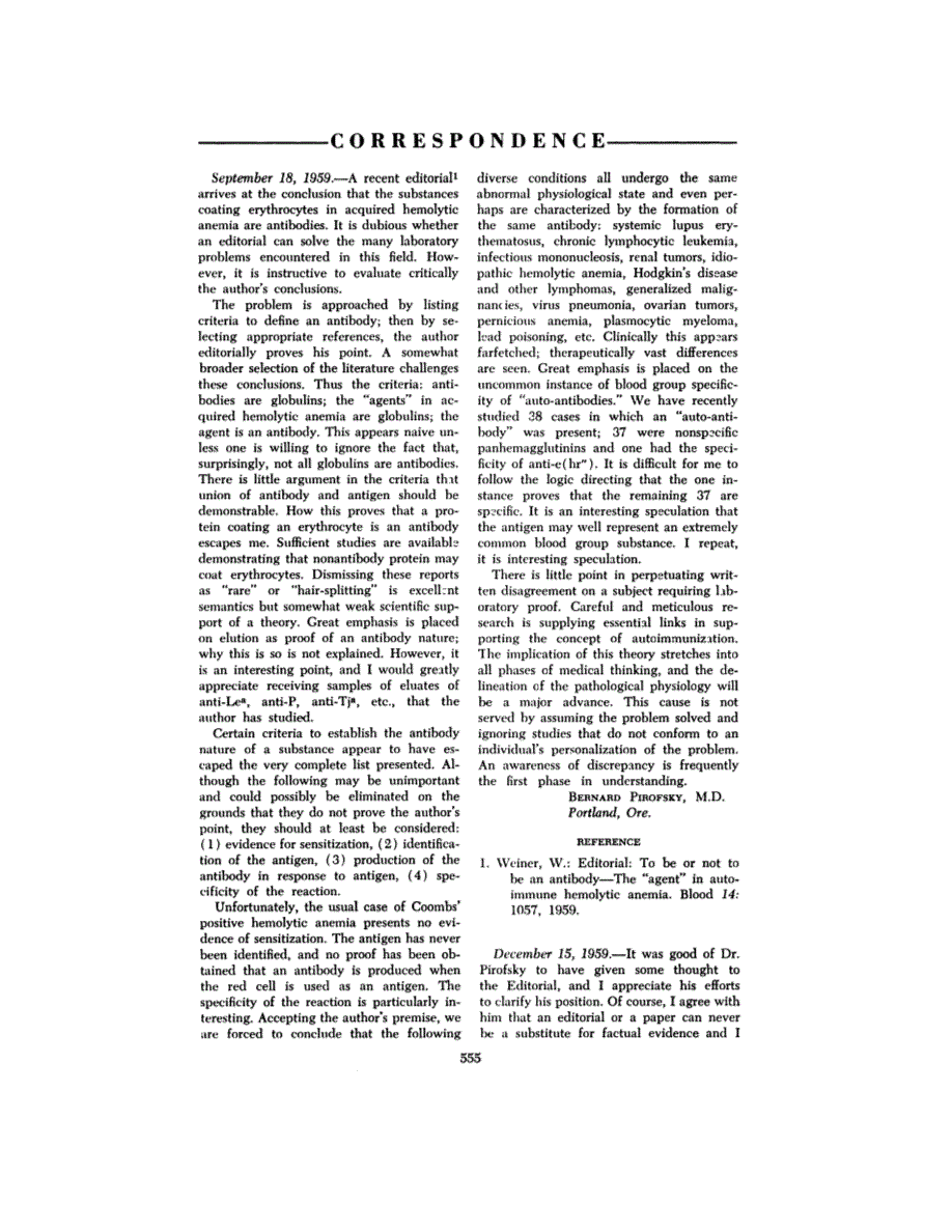 First page of CORRESPONDENCE