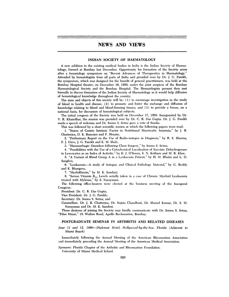 First page of NEWS AND VIEWS