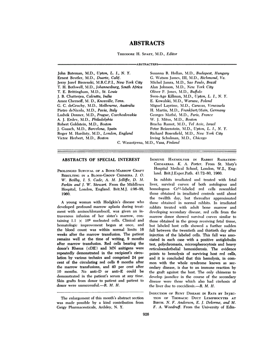 First page of ABSTRACTS