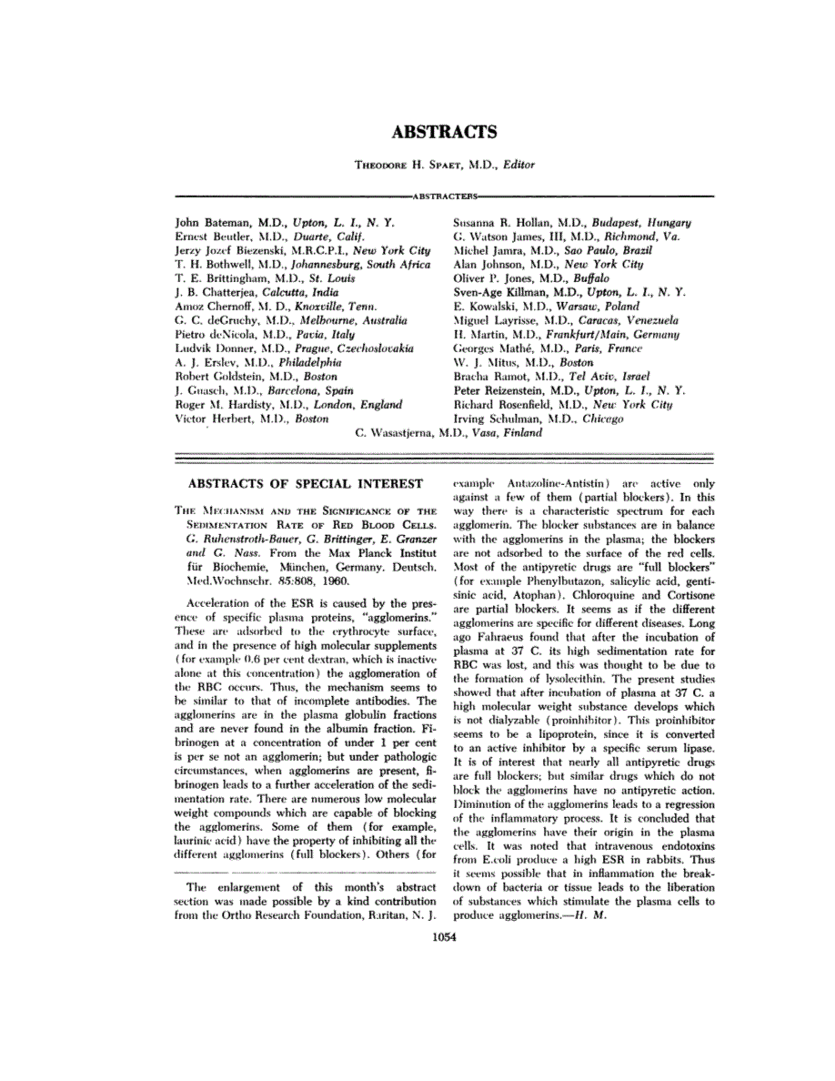 First page of ABSTRACTS