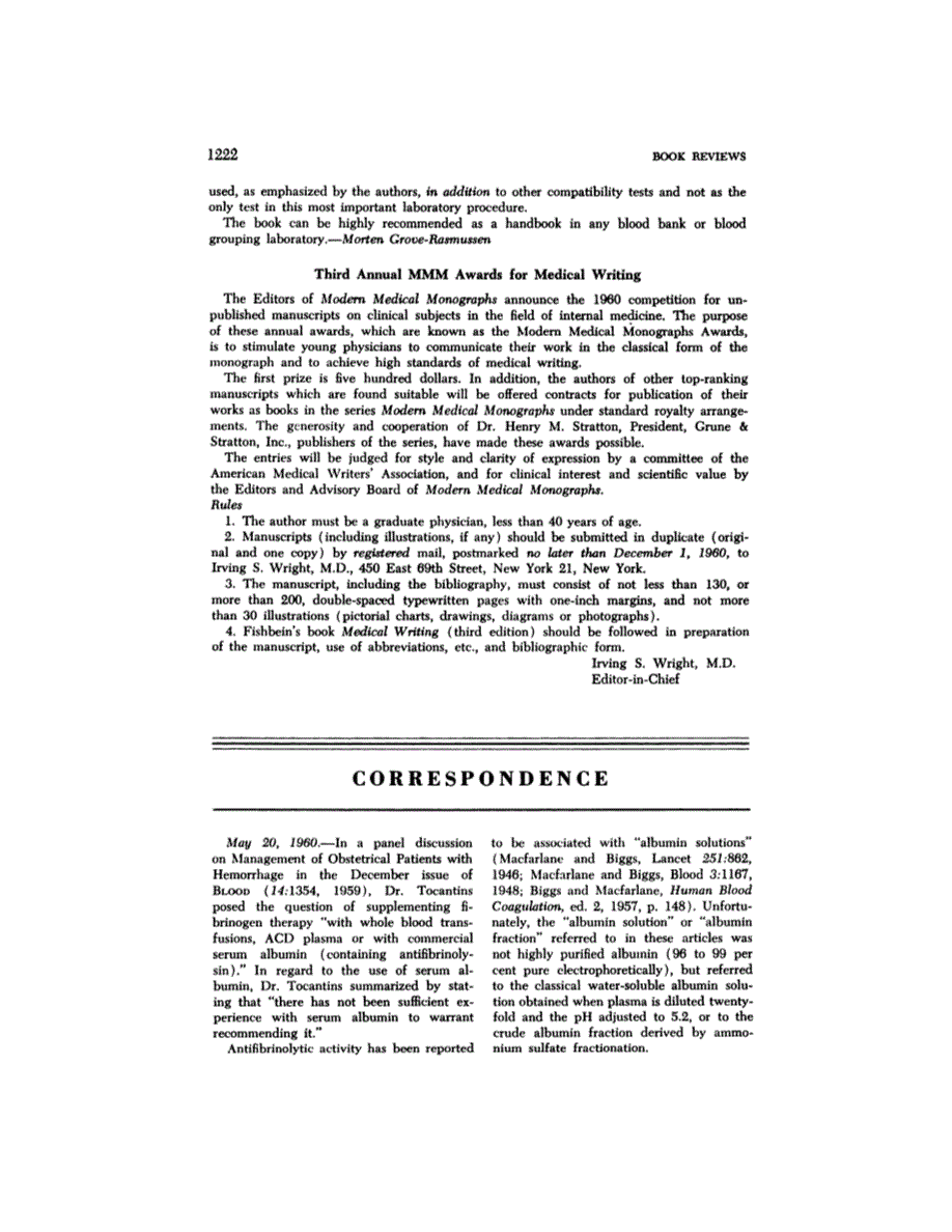 First page of CORRESPONDENCE