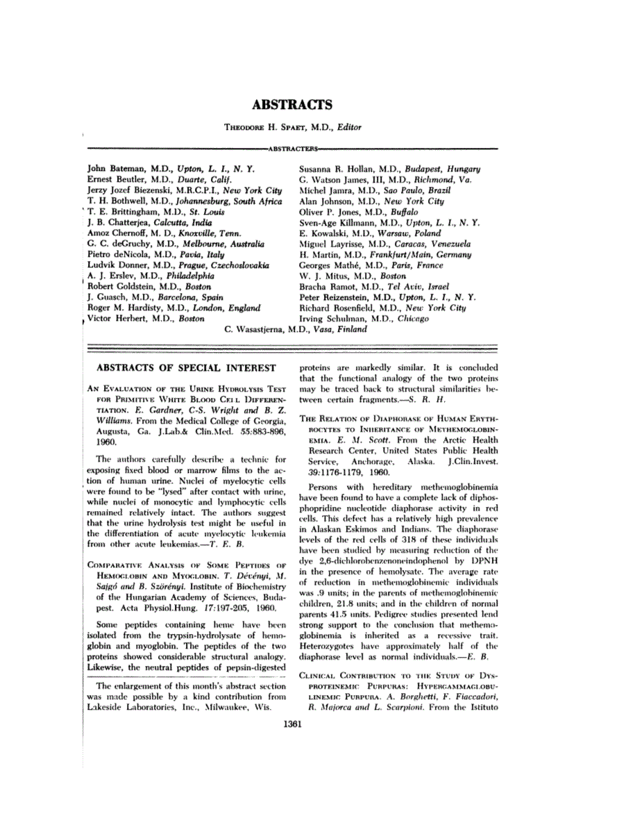 First page of ABSTRACTS