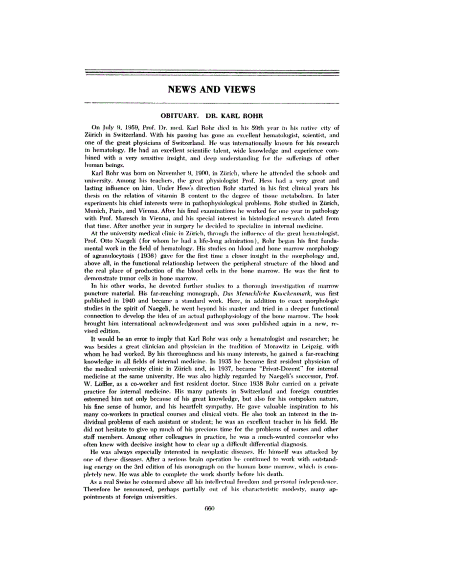 First page of NEWS AND VIEWS