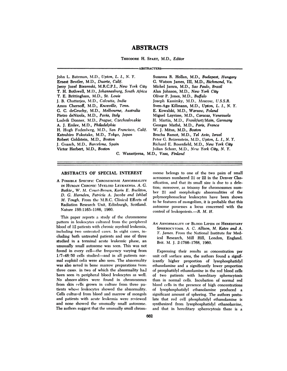 First page of ABSTRACTS