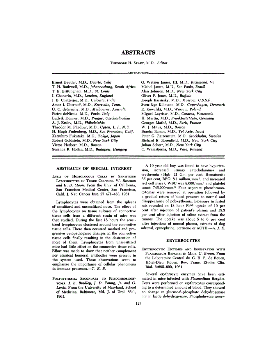 First page of ABSTRACTS
