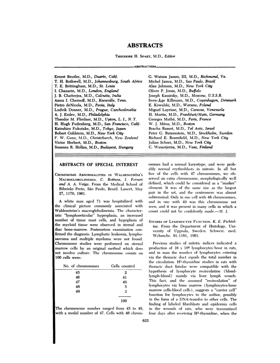 First page of ABSTRACTS