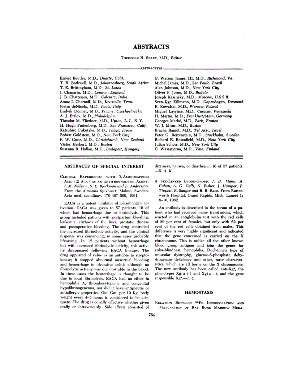 First page of ABSTRACTS