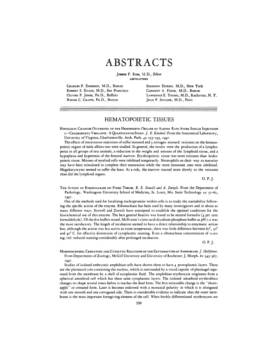 First page of ABSTRACTS