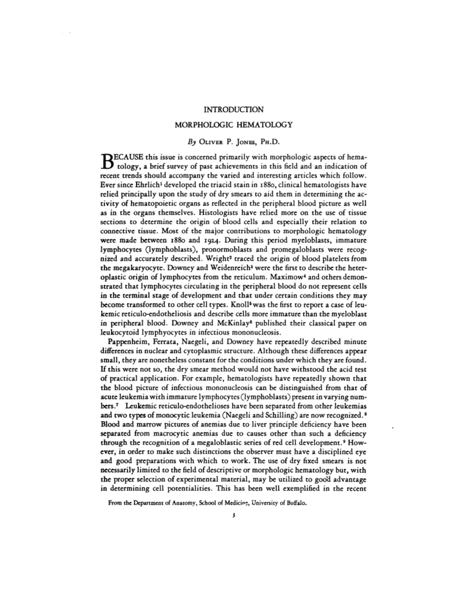 First page of INTRODUCTION <subtitle>MORPHOLOGIC HEMATOLOGY</subtitle>