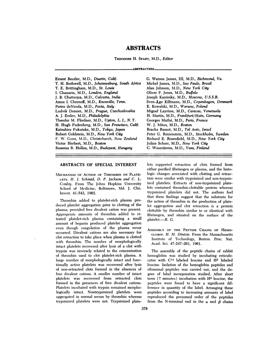 First page of ABSTRACTS