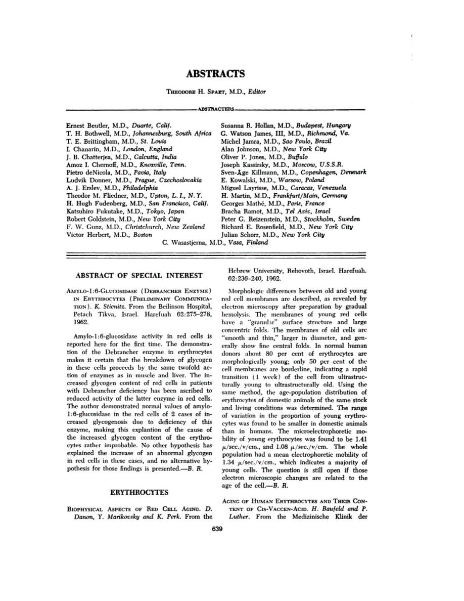 First page of ABSTRACTS