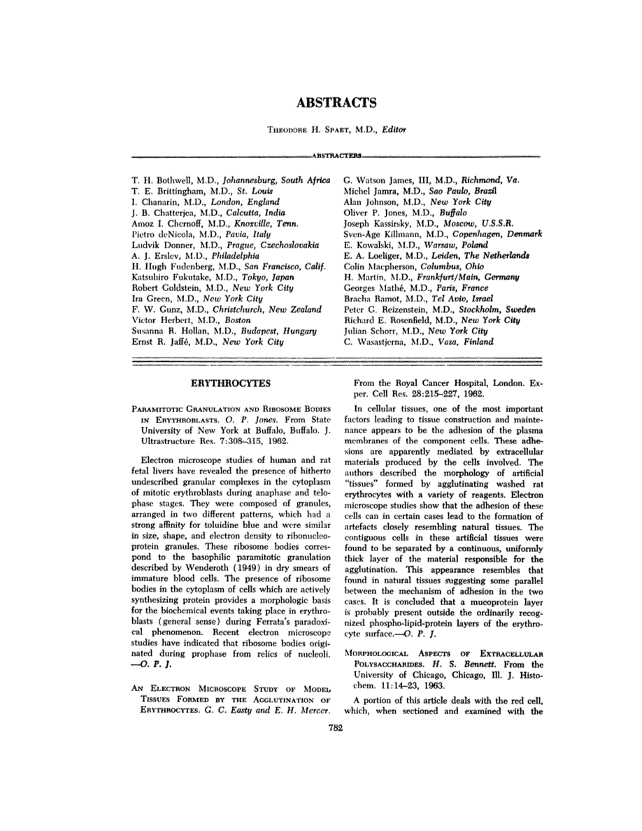 First page of ABSTRACTS