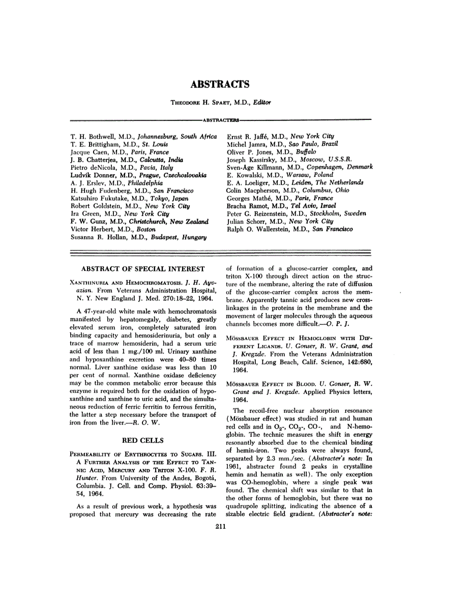 First page of ABSTRACTS