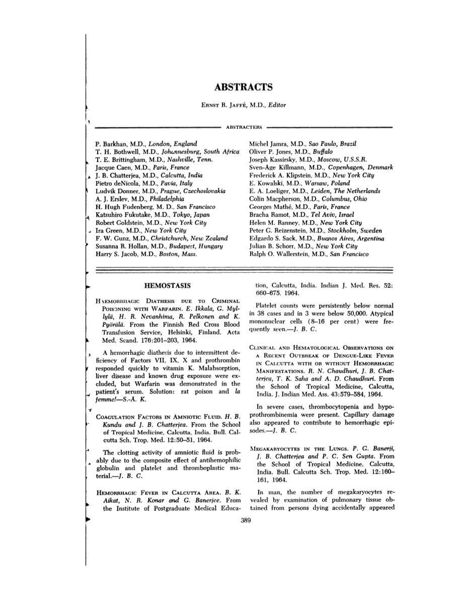 First page of ABSTRACTS