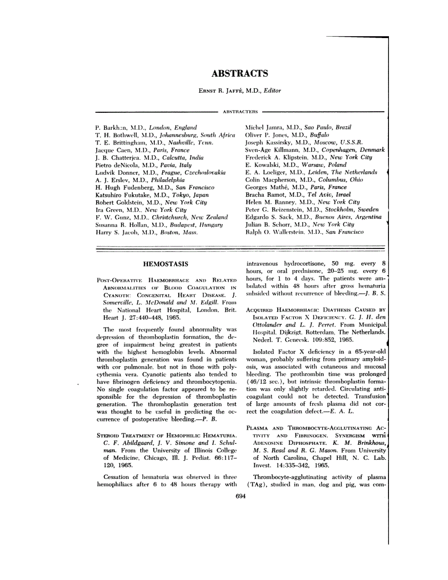 First page of ABSTRACTS