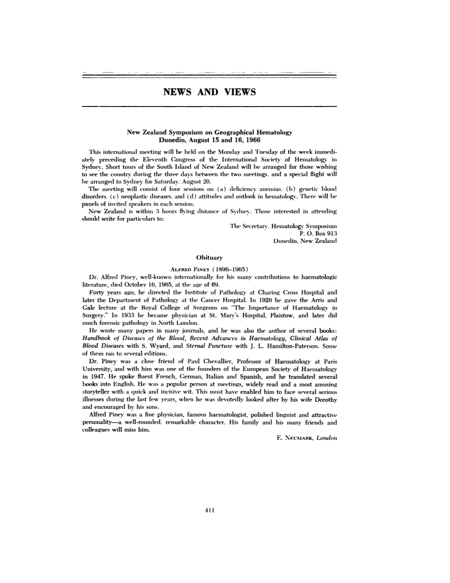 First page of NEWS AND VIEWS