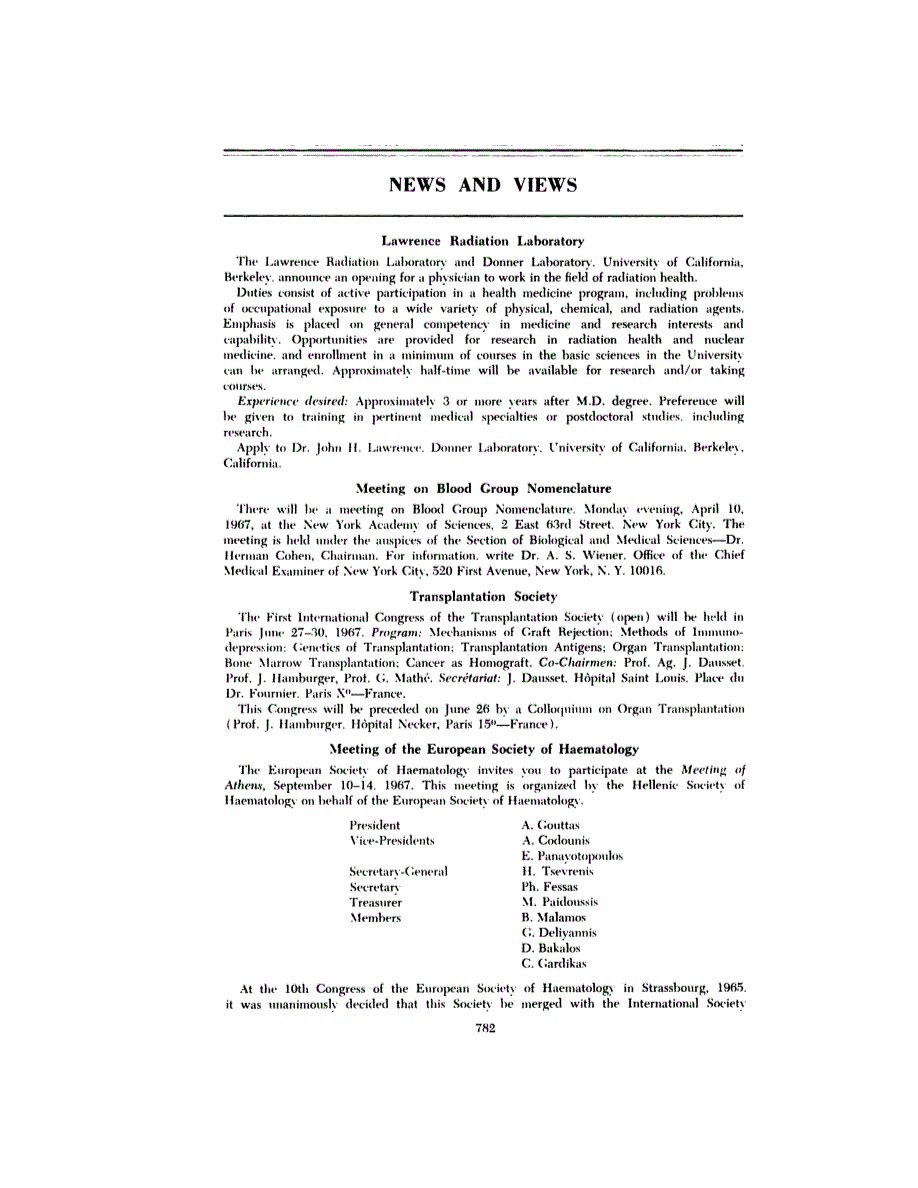 First page of NEWS AND VIEWS