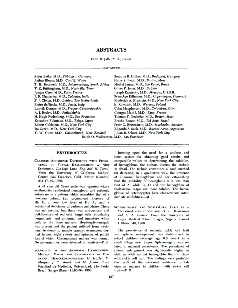 First page of ABSTRACTS