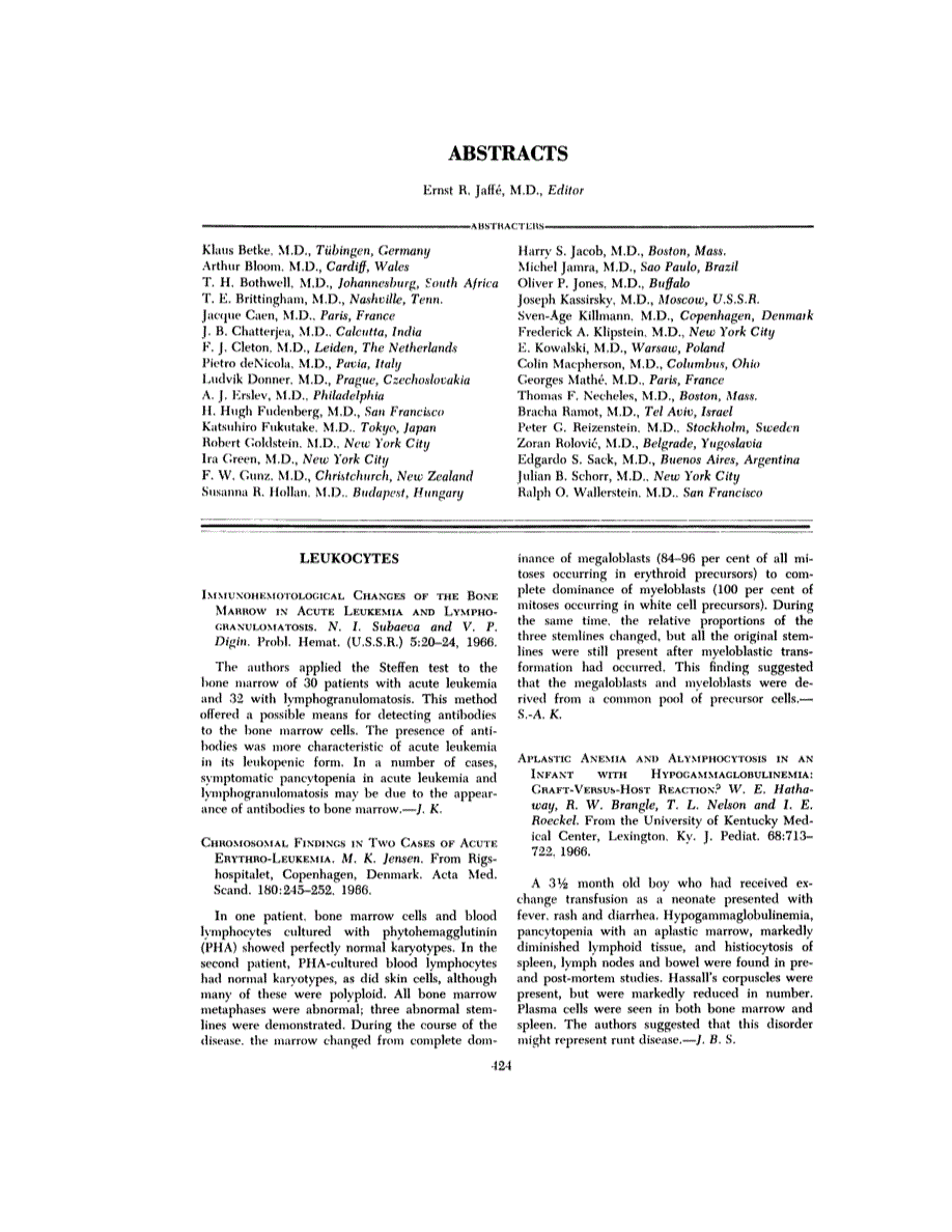 First page of ABSTRACTS