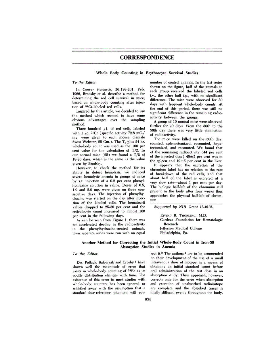 First page of CORRESPONDENCE