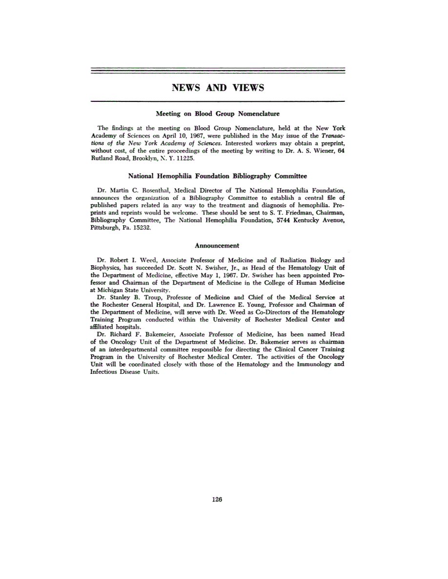 First page of NEWS AND VIEWS