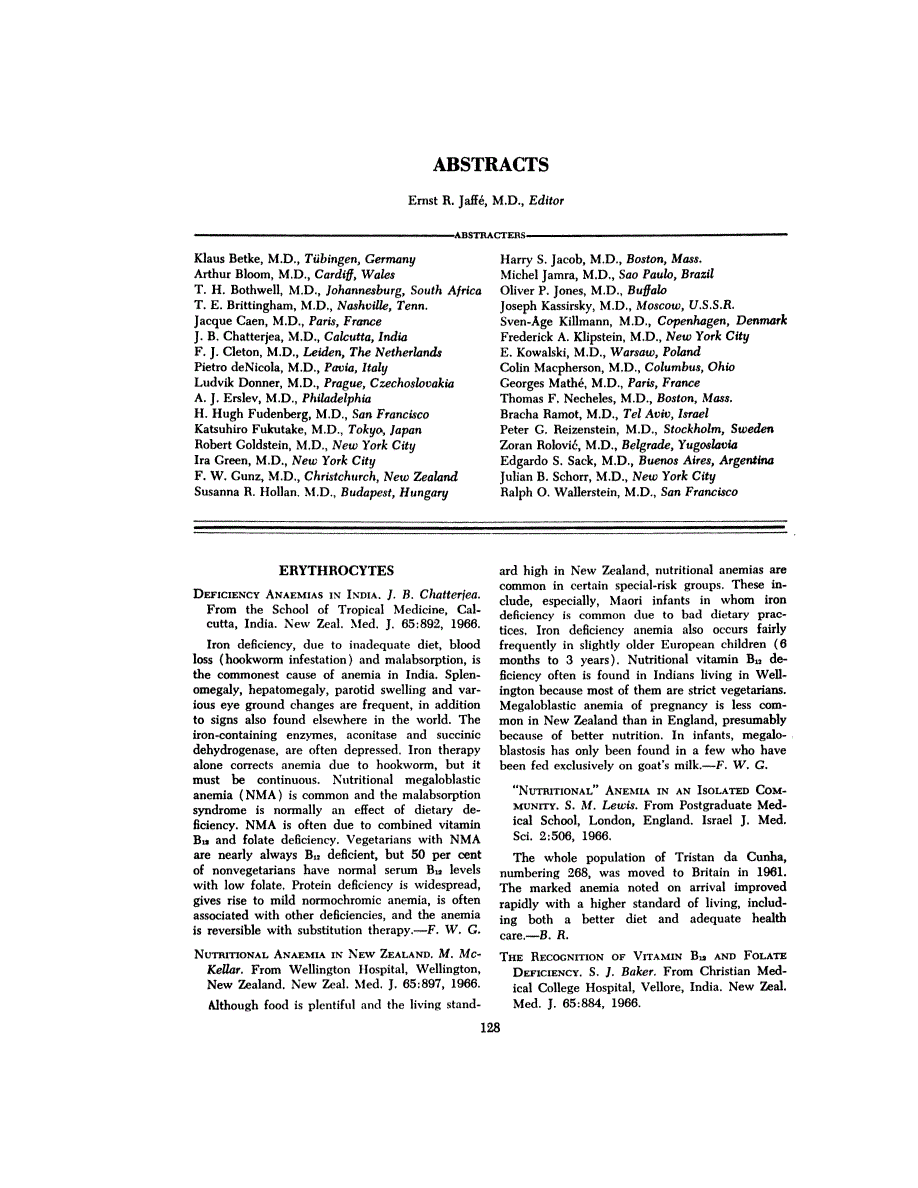 First page of ABSTRACTS